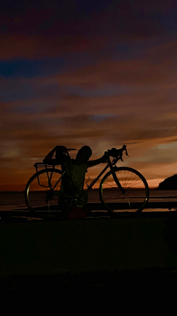 父母ヶ浜で撮った自転車と一緒に撮った画像